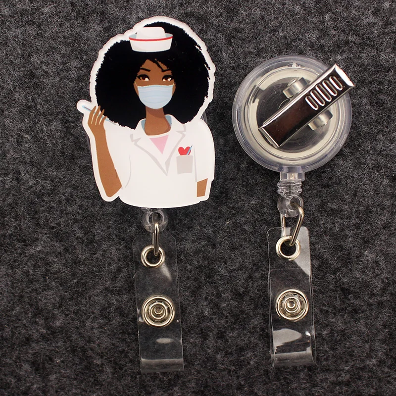 New Cartoon Medical 360° Rotate Retractable Card Holder Badge Reel Nurse Exhibition Enfermera Girl And Boy Name Card