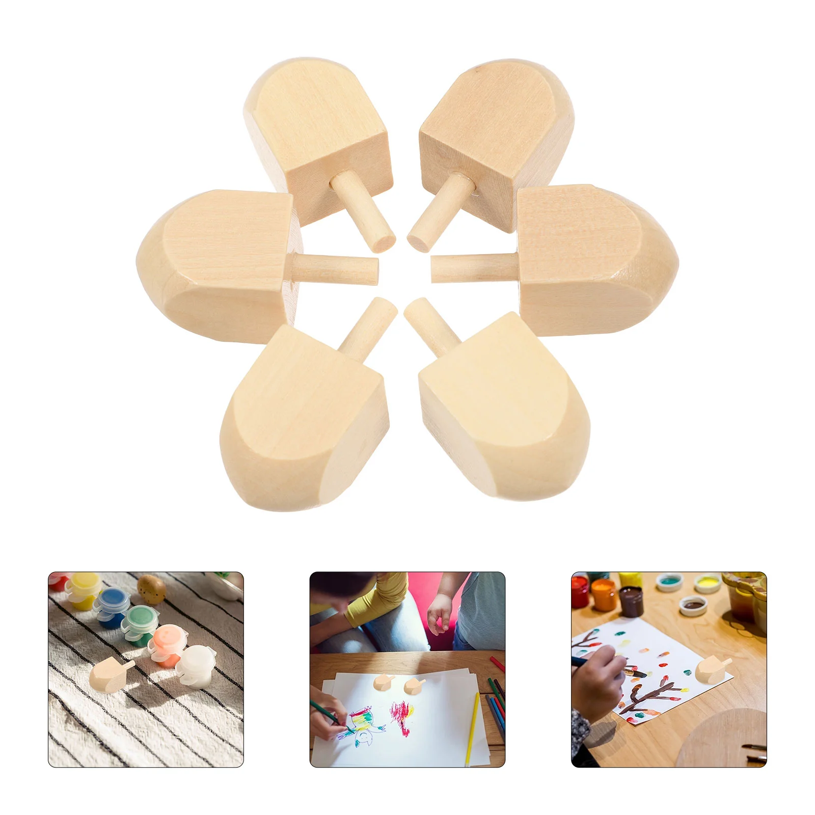 10-teiliger Kreisel aus Holz, Menschen, Dreidels für Chanukka, Basteln, Lebkuchen, großes und kleines Spielzeug, Mann