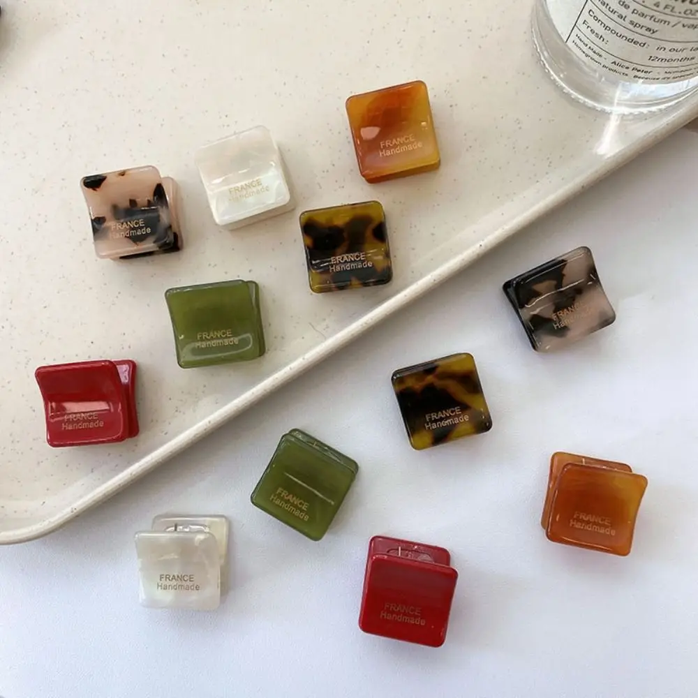 Hair Accessories Acetic Acid Mini Hair Claw Hair Grab Clip Square Acetate Hair Clips High Ponytail Clip Barrettes Daily