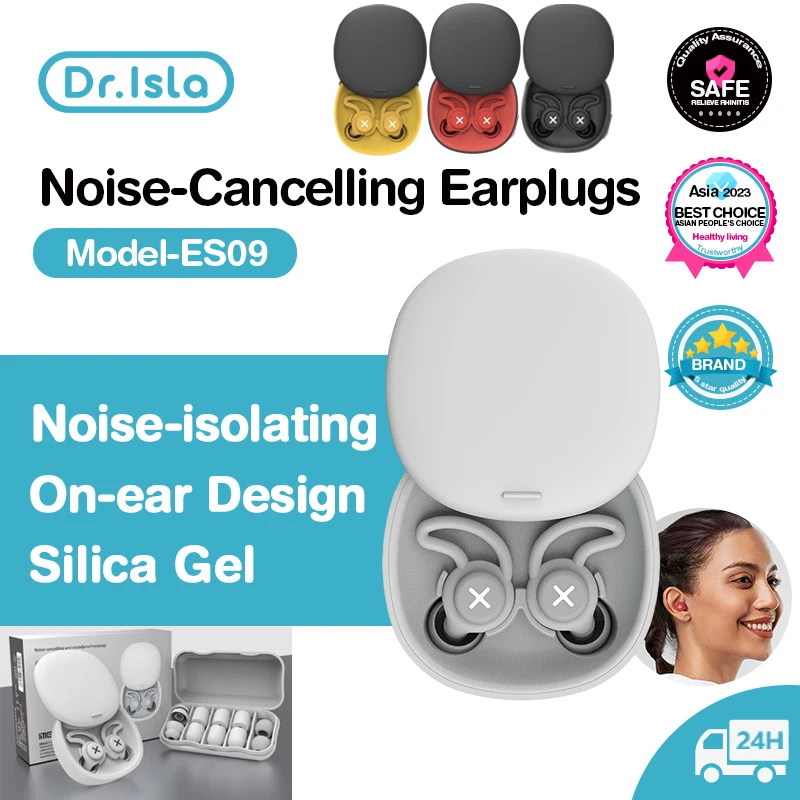 Dr.isla Sleep Noise Earplug Kit Reduction Silicone Black Soundproof Ear Plug Canceling Protect Memory Foam Earplugs