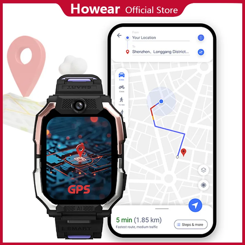 GPS Smartwatch Smart Watch HW Z10 Kids Child Tracker 5G SIM Card 4G Boy Girl SOS Button 800mAh Battery HD Video Calls Wifi