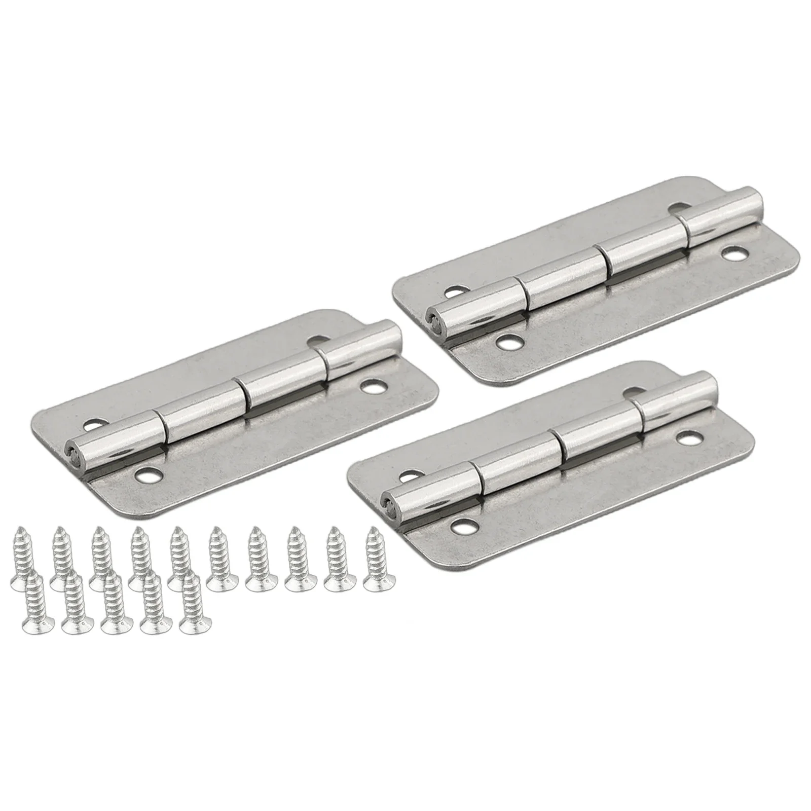 Strong Stainless Steel Cooler Hinges & Screws  Easy Replacement for Damaged Parts Includes 3 Hinges & 12 Screws