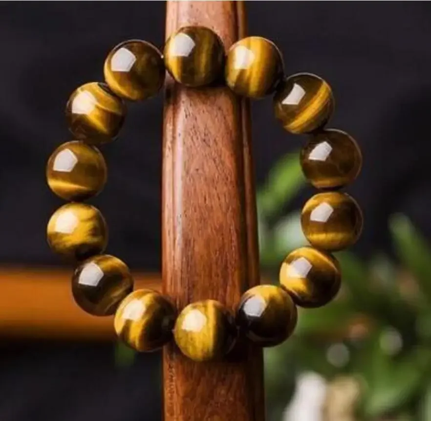 

new hot Natural 10mm Tiger's eye beads Bracelet Bangle 7.5''