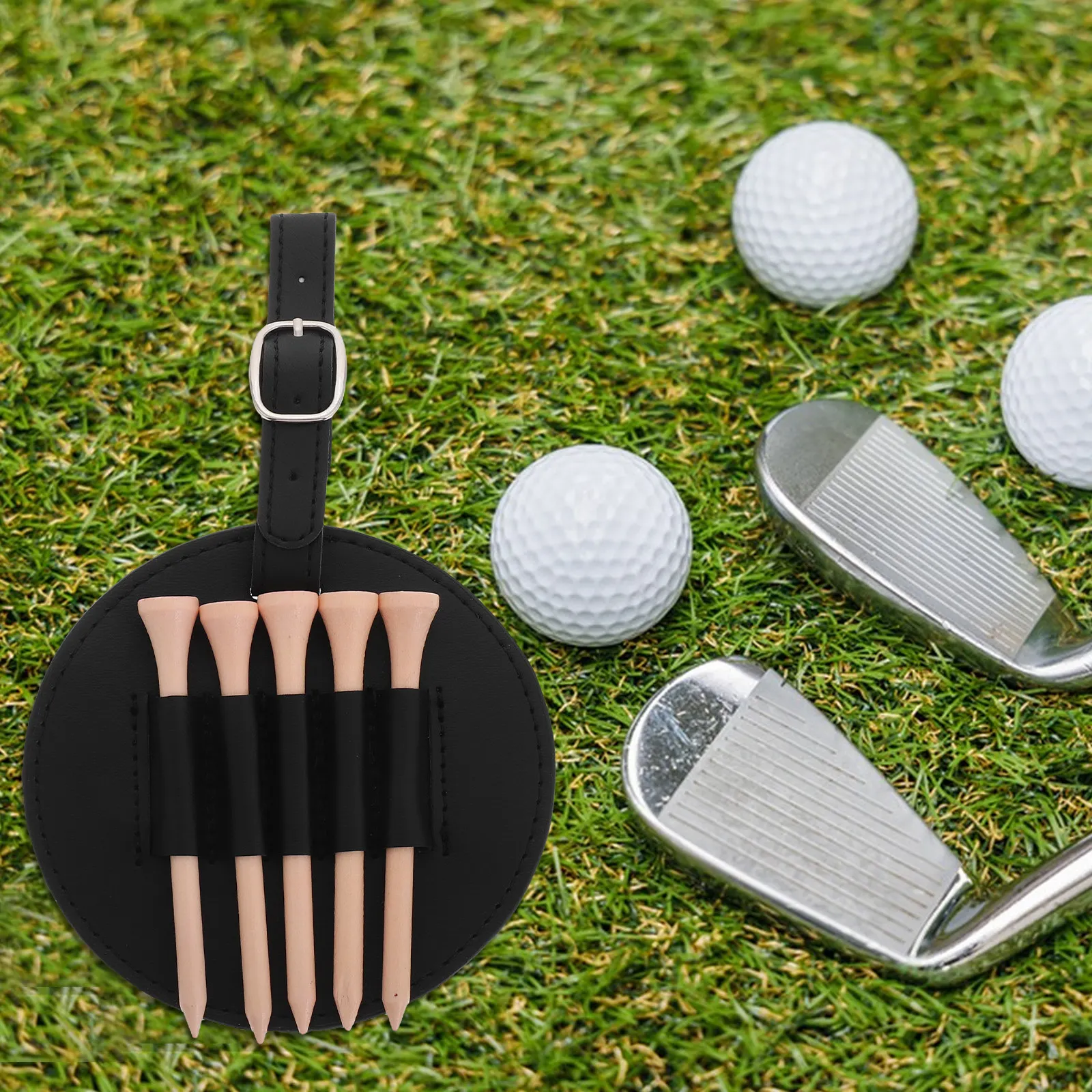 

Стильный органайзер для гольф-титов из ПУ с креплением для бирки, чехол-держатель для гольф-титов для путешествий и игры на поле