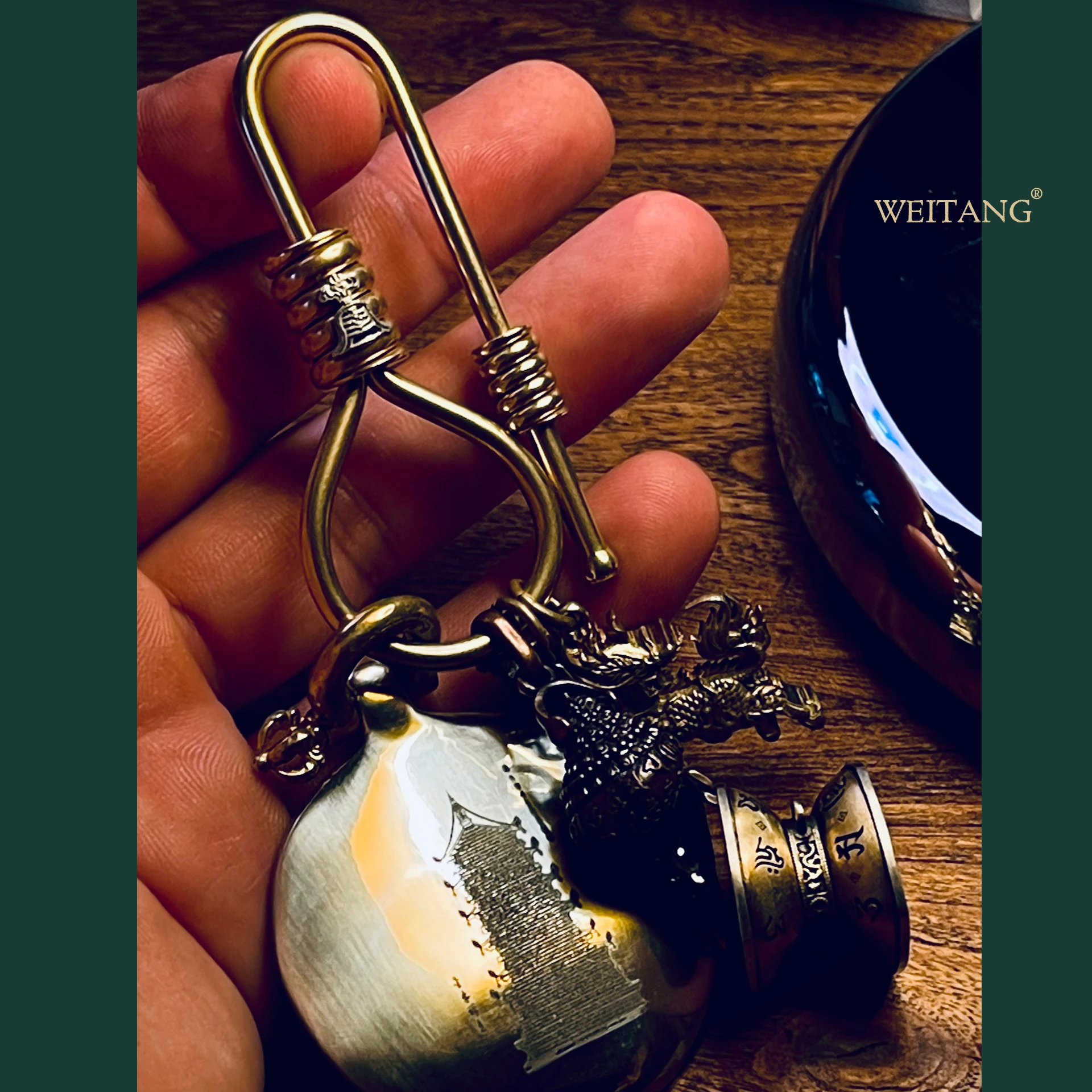 

Бронзовый брелок WEITANG, громкая медная версия, долговечный медный синий зонный аккор для любителей DIY