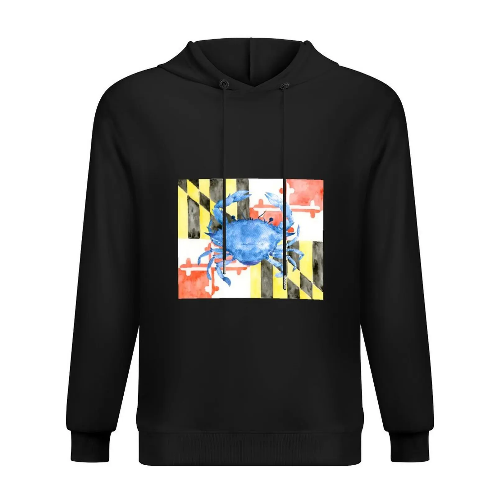 

Watercolor Maryland Flag and Blue Crab Hoodie men's coat winter clothes autumn fashion men men hoodie