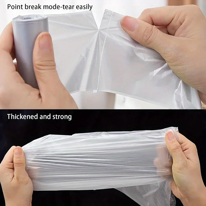 Mini Strong Trash Bags, Small Garbage Bags for Desktop Mini Trash Can, 60 Counts, Black, White - view 5