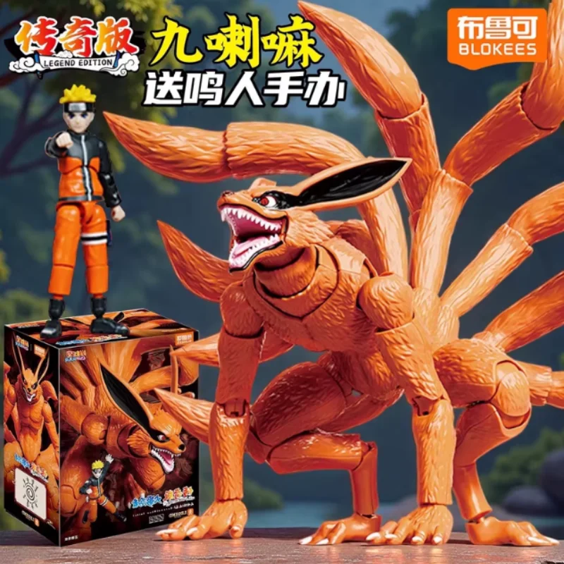 

Original Blokees Anime Action Figure Naruto Nine-Tailed Fox Legend Edition Collectible Assembled Model Trendy Toys Ornament Gift