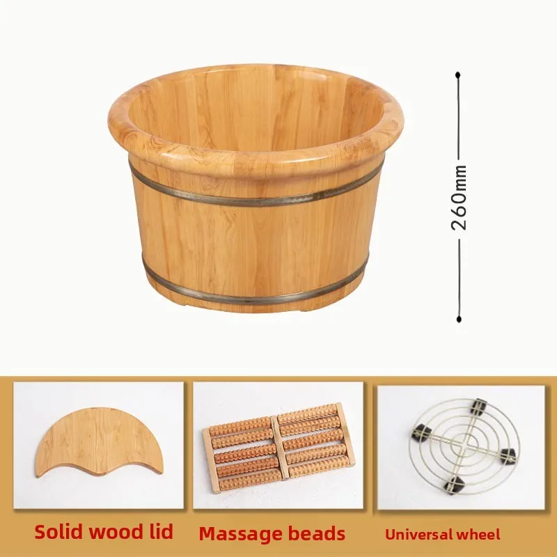 

Cedar Wooden Foot Bath Bucket, Thickened Solid Wood Foot Soaking Tub with Smooth Interior and Leak-Resistant Construction