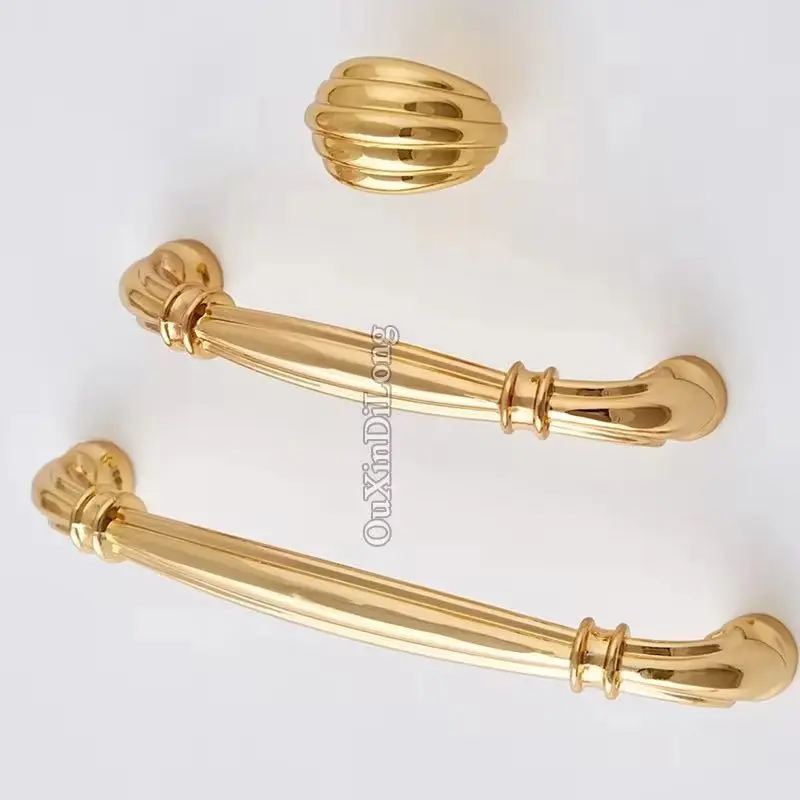 

New 2PCS Solid Zinc Alloy Gold Furniture Handles Drawer Pulls Cupboard Wardrobe Bookcase Kitchen Closet Cabinet Pulls Knobs