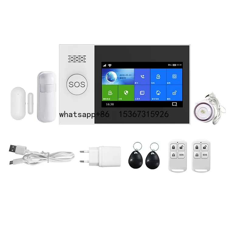 Factory Manufacturer Touch Screen GSM Wireless Wifi Tuya Fire Smoke Smart Home  Alarm Security System