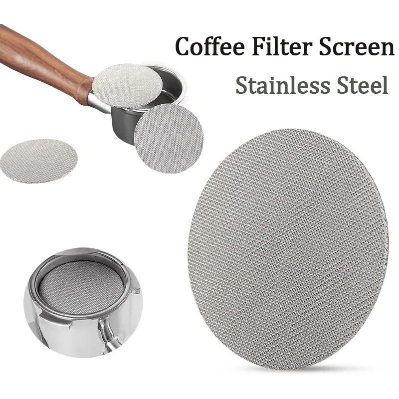 Reusable Stainless Steel coffee Puck Screen Filter Heat Resistant Mesh 51/53/58MM Coffee Making Puck Screen for Espresso Machine