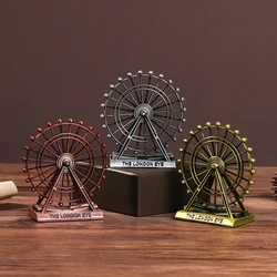 London Eye Ornament Art Figurine Retro Rotatable Ferris Wheel Model Nordic Handicraft Creative Desktop Accessory Home Decor 1PC