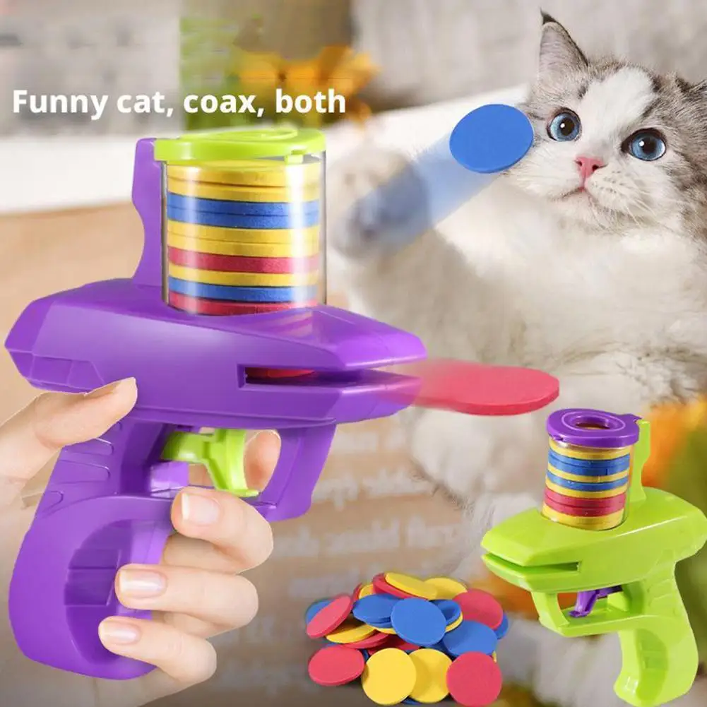 1pc aléatoire enfants jeu de plein air mousse disque pistolet jouet disque volant tir lanceur pistolet Double Parent-enfant interactif enfants jouet