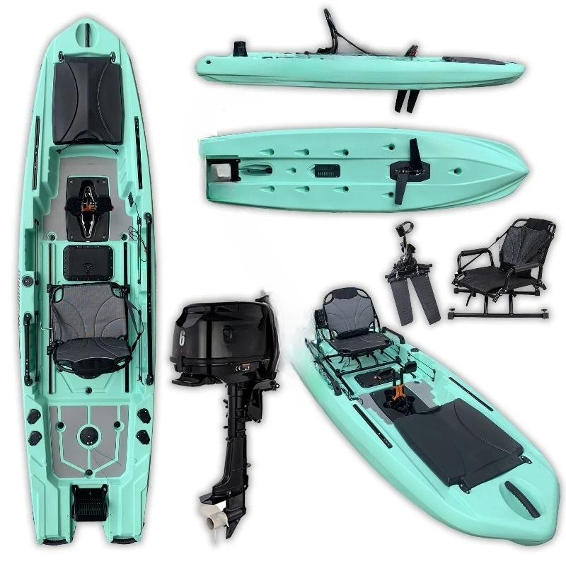 12ft Sit on Top Fishing Kayak Pedal Drive 1 Person 1 Year Warranty GPS Navigation PE Material