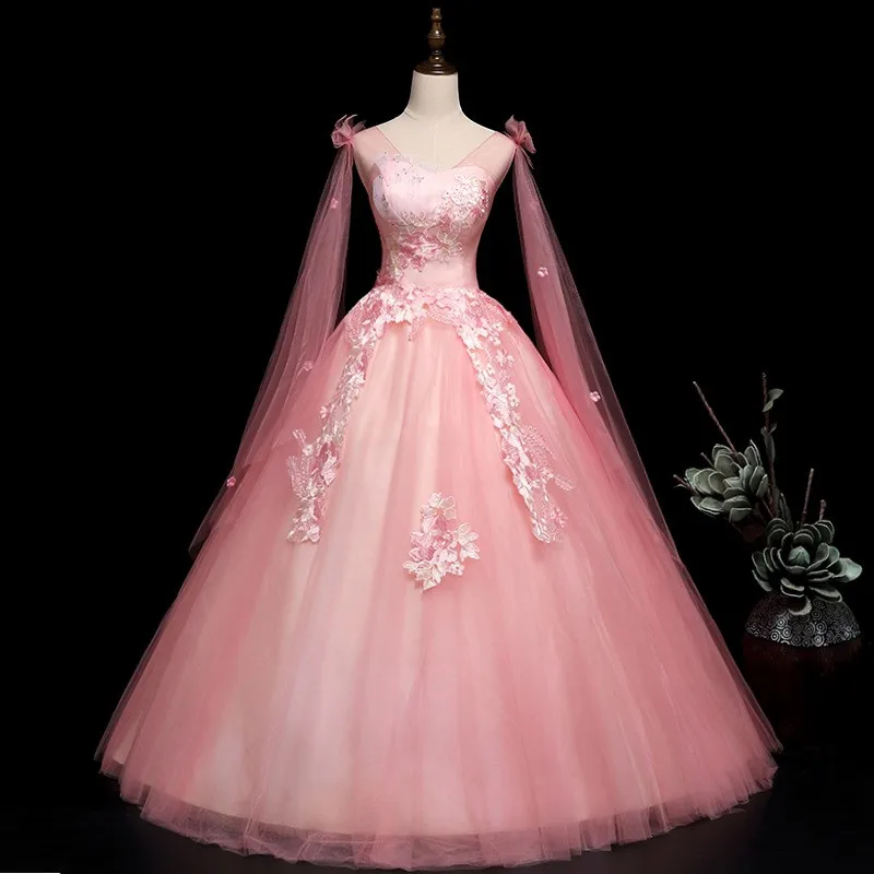 Gaun Quinceanera 2023 baru elegan pesta Prom Formal gaun pesta dansa manis motif bunga Vestidos Robe De Bal ukuran Plus