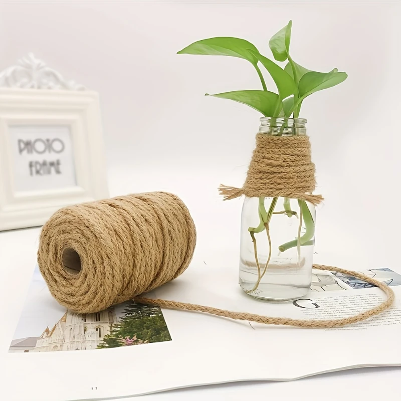 

Natural Linen Cord Thick Twisted Rope Linen Rope Cordage For Crafts Gardening,Cat Scratching Posts Gift Wrapping Home