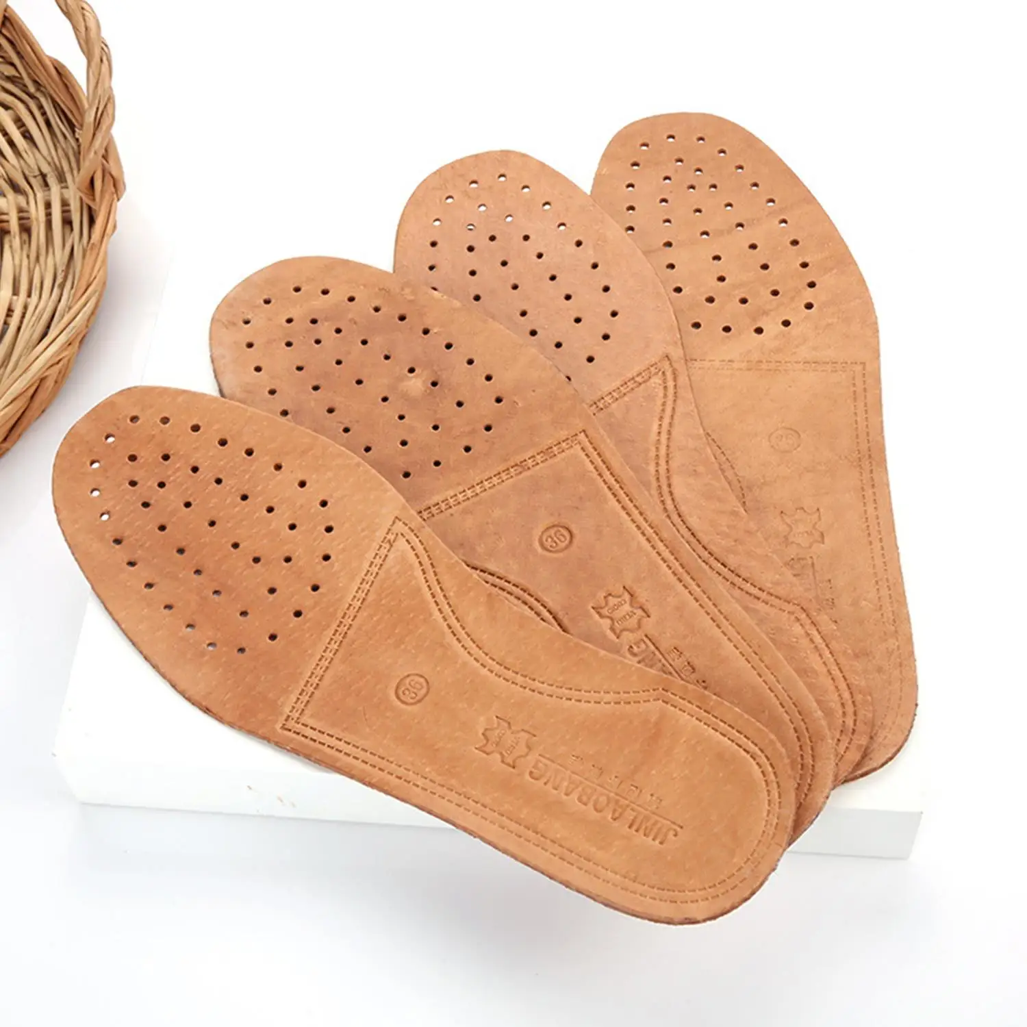 

Men's Shoe Insole For Sneakers Shoe Pad Deodorant Leather Insoles Breathable Non-slip Comfortable Sweat Absorbing Shoes Insoles