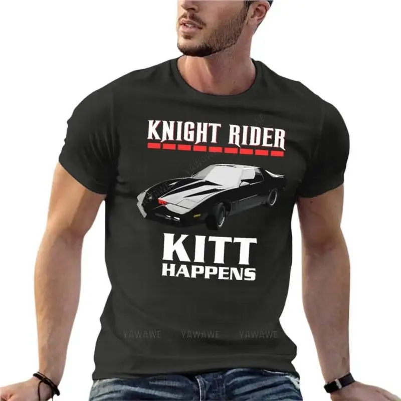 Knight Rider Kitt Happens Oversized T Shirt Funny Men'S Clothes 100% Cotton Streetwear Large Size Tops Tee