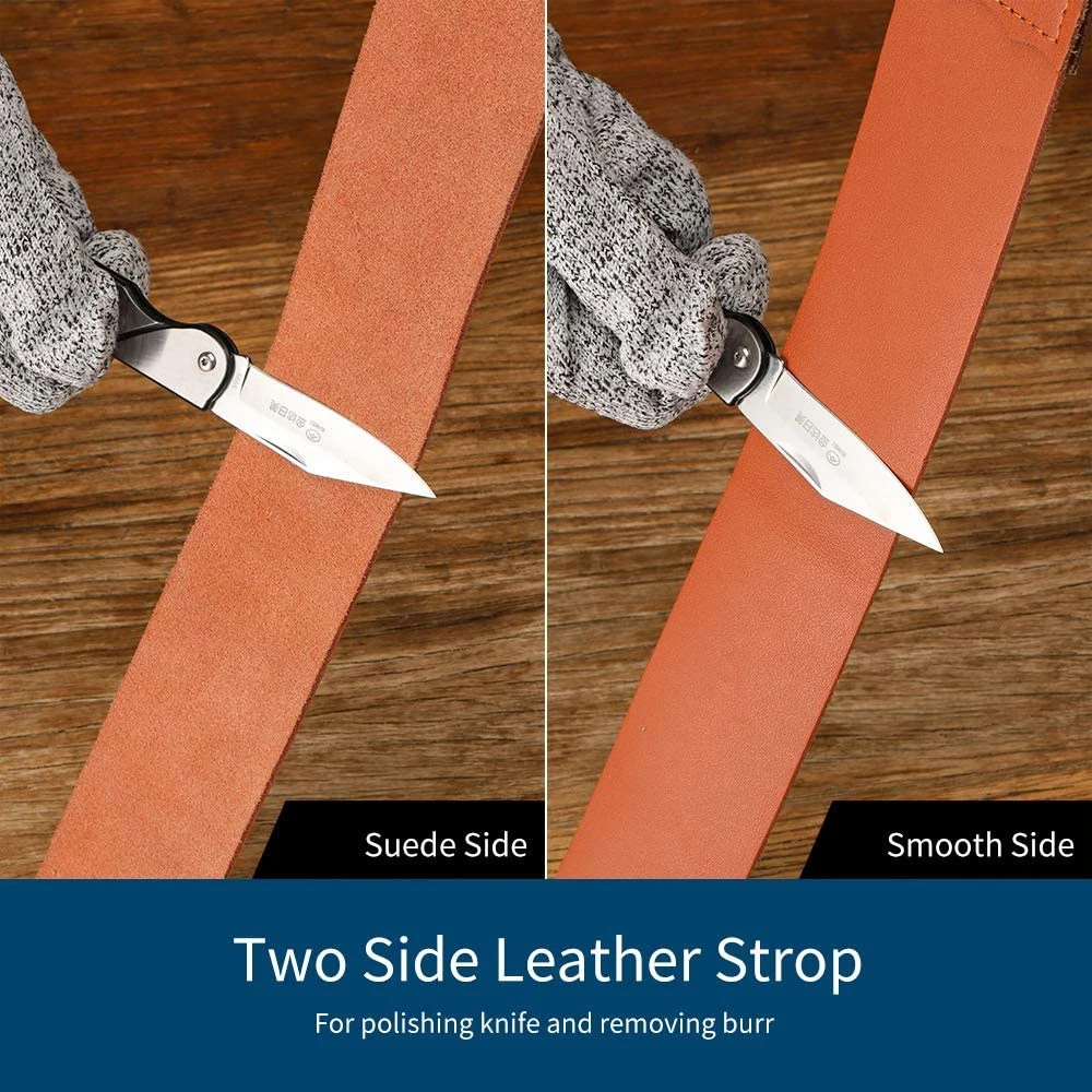 Sharpening Stone Kit, Double Side Whetstone with 400/1000 3000/8000 Mesh White Corundum Millstone for Kitchen Knife and Scissors