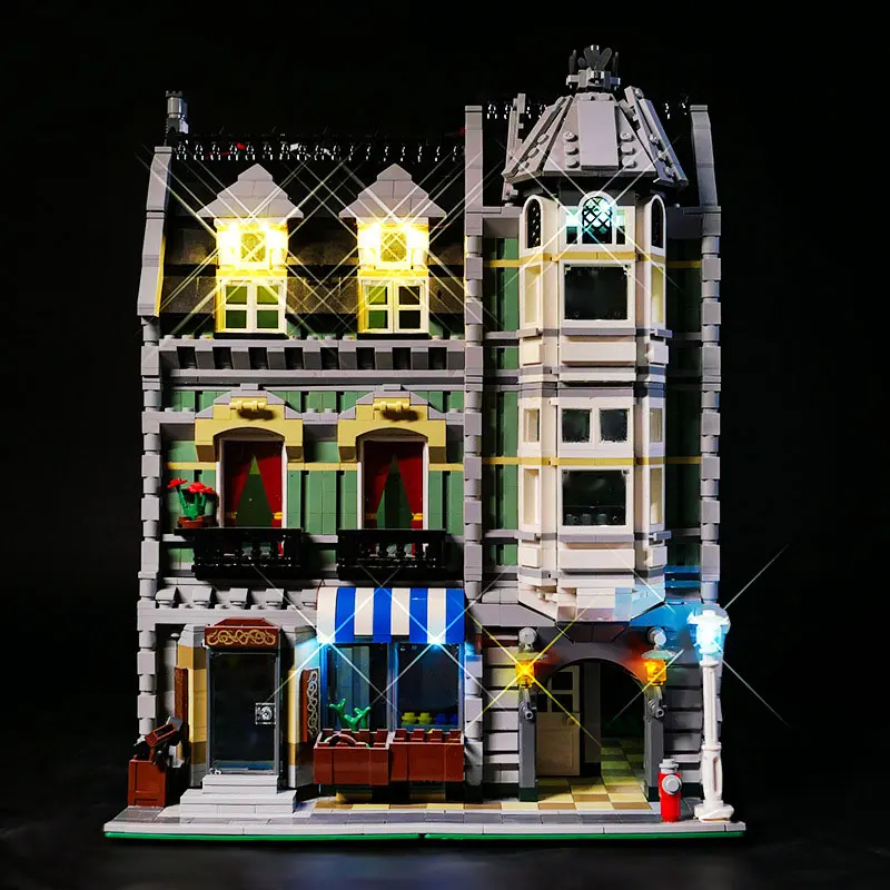 Kit d'éclairage LED pour maison d'épicerie verte LEGO 10185, Compatible avec un cadeau 15008 (blocs de construction non inclus, Kits de briques, ensembles de modèles)