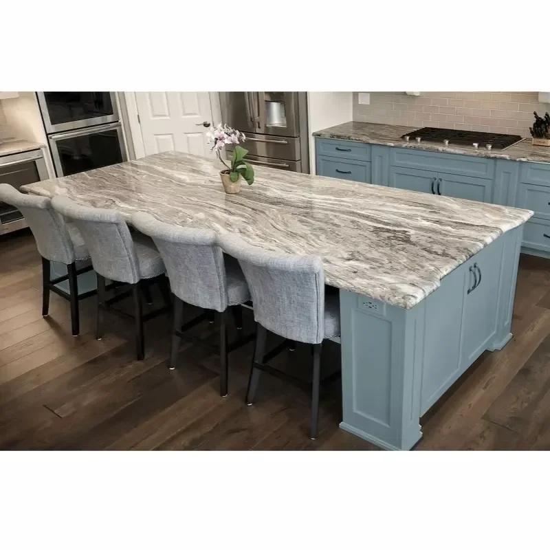 Natural Dream Brown Marble Countertop for Kitchen Island Custom Stone Vanity Top High Quality Home Decoration Slab Design