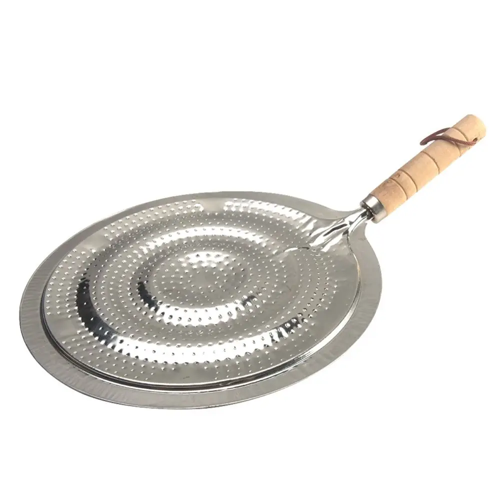 Metal 21cm Cook Ring Heat Insulating Mats Kitchen Utensils Gas/Electric/Induction Cooker Potting Mats Wooden Handle Stove Pan