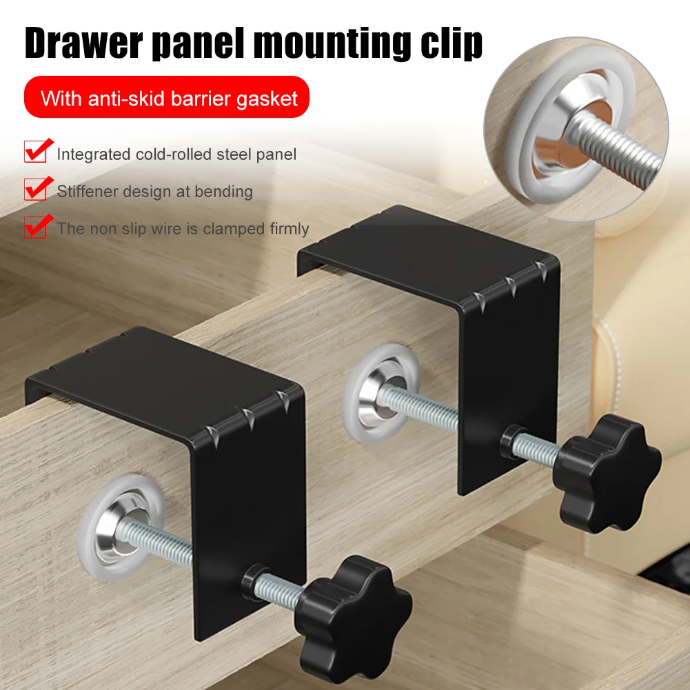 Portable Drawer Panel Mounting Clips Carpenter Steel Woodworking Cabinet Tool Drawer Front Installation Clamps  Jig Accessories