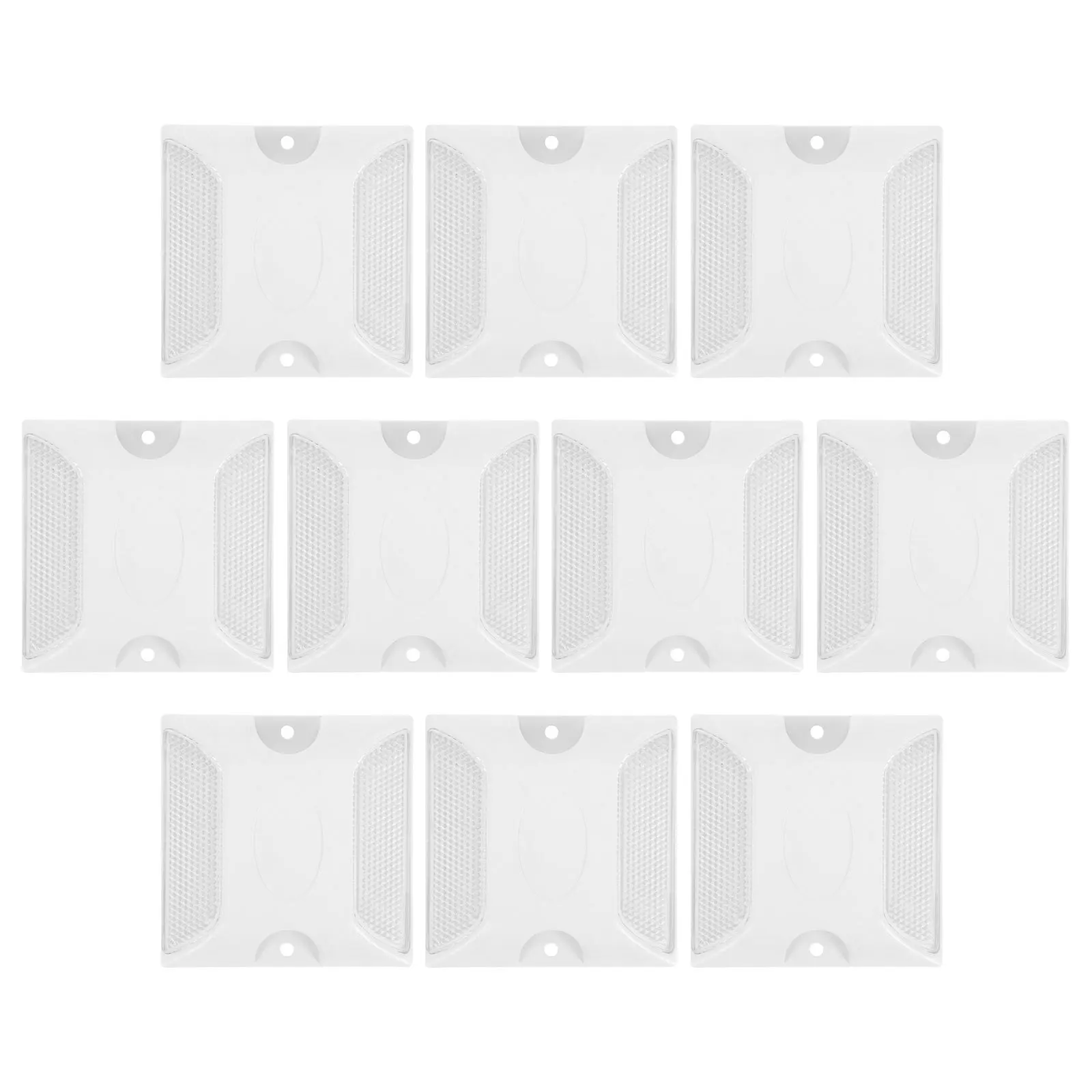 

10Pcs Reflective Driveway Markers 4x4 High-Visibility Safety Reflectors for Pavement Freeway Garage Crosswalk Plastic Asphalt