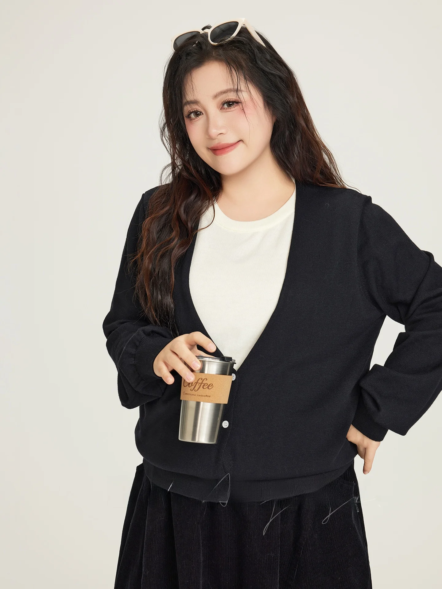 

Ele Thiened Soft Wool Knitted Sweater Women's Winter Faion Simple Sle Fake Two-Piece Comfortable Gentle Miss Mea