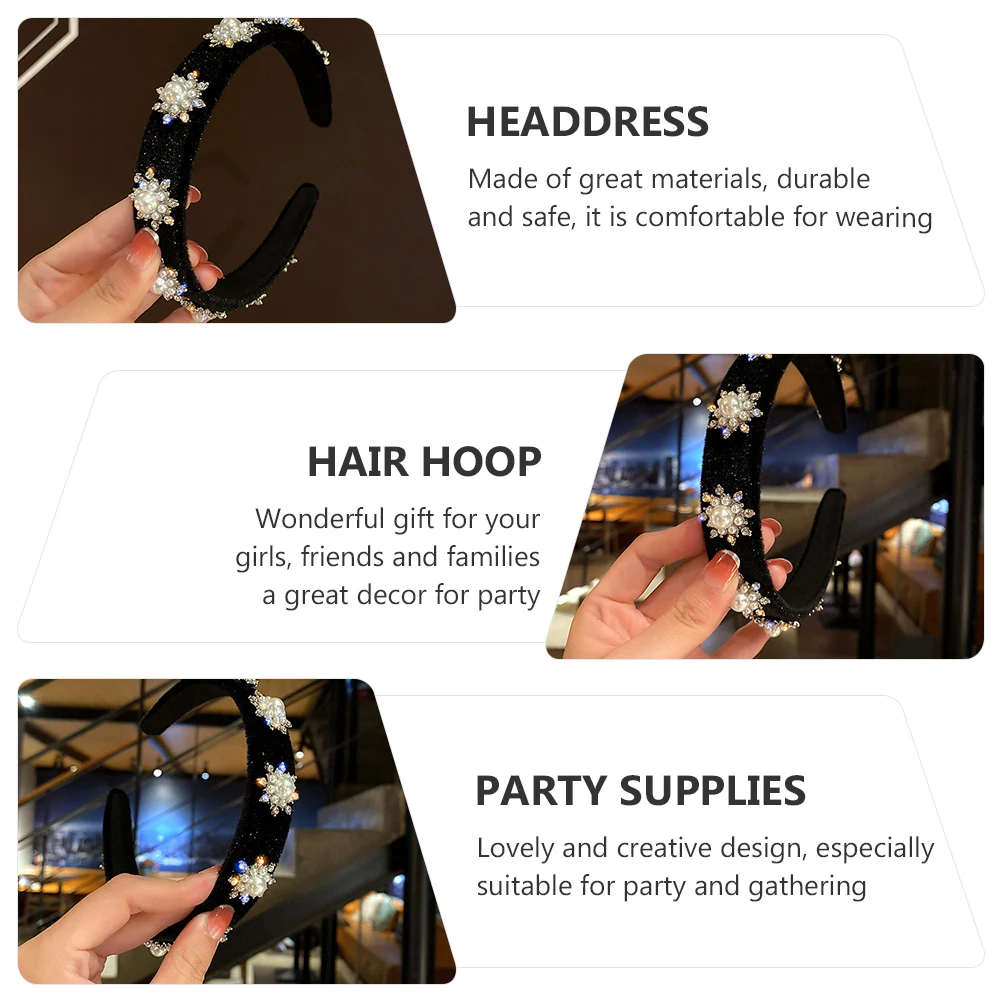 

1pc Snowflake Hair Hoops Zinc Alloy Christmas Headdress Party Supplies Durable Comfortable Fashion Accessories Hair Tools
