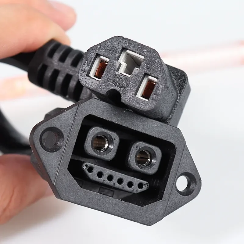 2+6 E-bike Lithium Battery Charging Interface Replacement Plug Socket with Wire Electric Vehicle Charger Connector Adapter