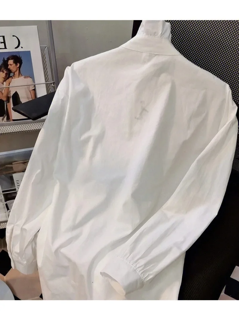 Chiffon Women\'s Shirts Loose Solid Office Lady Blouses Spring/Summer Ladies Clothing Fashion Beading Women Tops