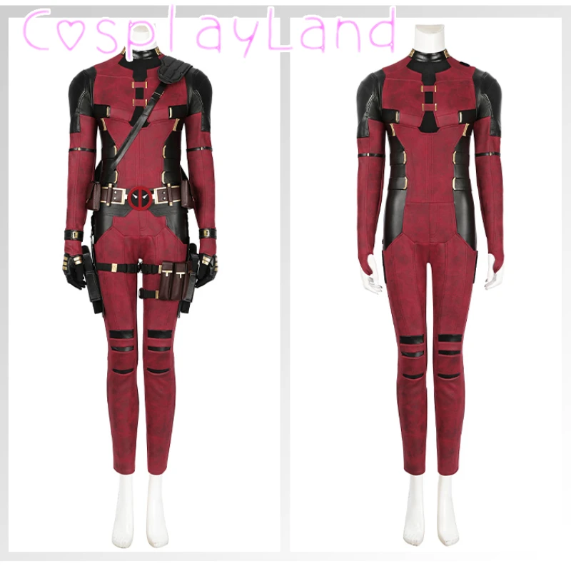 New Arrival DP3 Mr. Pool Lady Cosplay Costume Suit Superhero Red Leather Women Jumpsuit Halloween Carnival Christmas Outfit