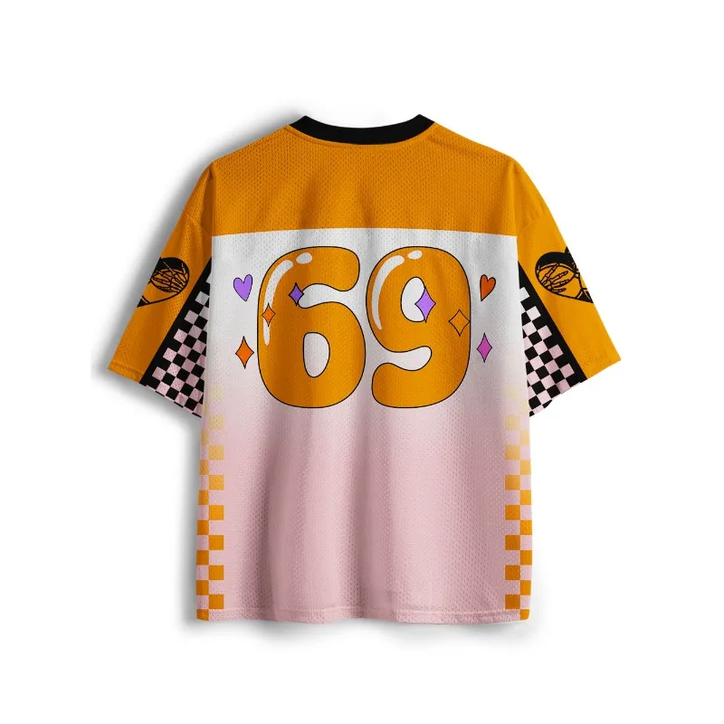 New Sports Mesh Jersey, Quick Drying Sports Short Sleeved Shirt, Upgraded Fabric, Mesh Knitted Fabric, Y2K Suggestive