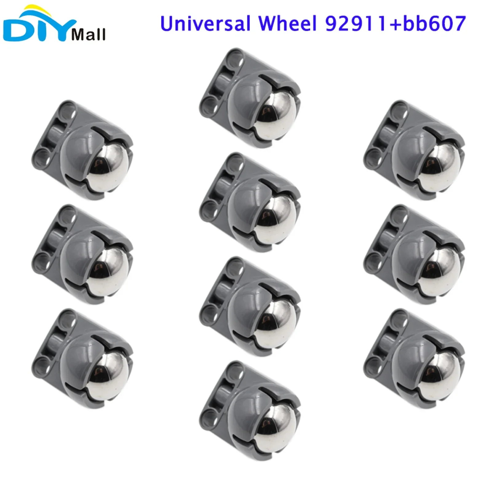 10pcs Universal Wheel 92911 bb607 Stainles Steel Ball Compatible with legoed Robot EV3 6023956 4610380 99948 MOC Bricks PF Parts