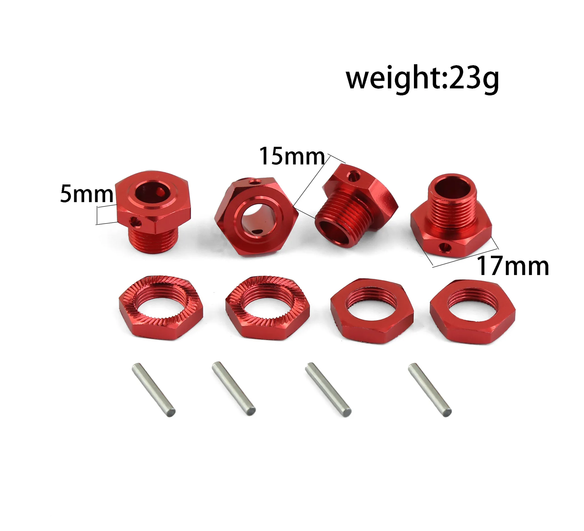 Metal 17mm Wheel Hex Hub Adapter with Nut for Arrma 1/7 Infraction Limitless Felony 6S 1/8 Typhon 6S RC Car Upgrade Parts