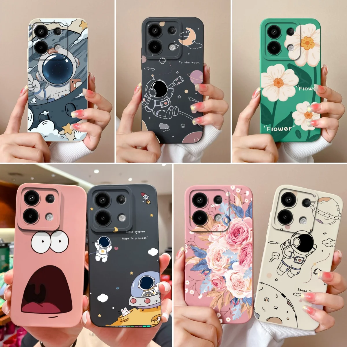 Phone Case Case For Poco X6 Pro Art Floral Soft Liquid Silicone Upgrade Square Protection Back Cover For Poco X 6 X6pro Coque Bu