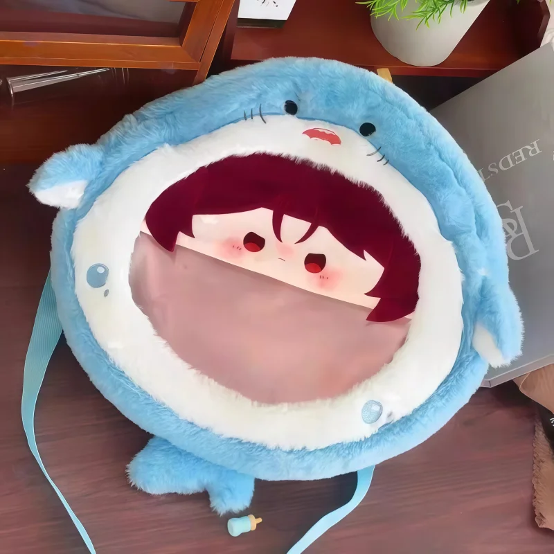 

Бесплатно! Рюкзак Рин Мацуока, милая акула, сумка на одно плечо, большая вместительная сумка для куклы, украшение для значка, посылка, подарки