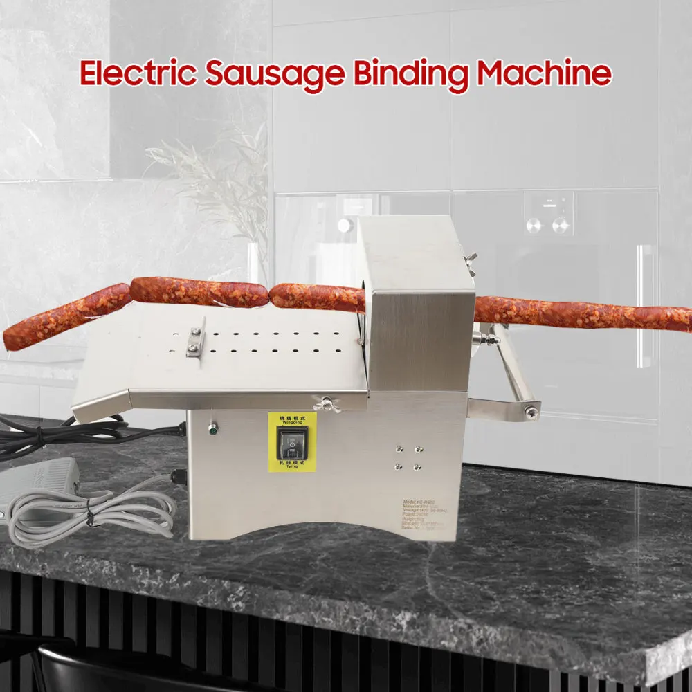 

Automatic Electric Sausage Twisting Knotter Tying Machine Sausage Binding Machine Sausages Linker Equipment 220V