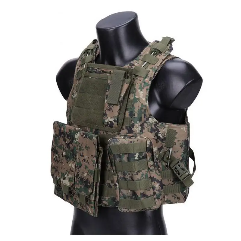 Tactical Amphibious Vest Hunting CS Combat Shooting Outdoor Men\'s Adjustable Vest Plate Carriers Army Military Training Gear