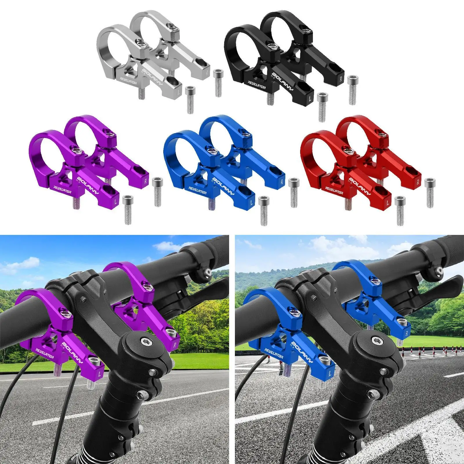 

1 Pair Mountain Bike Stem Aluminum Alloy 31.8mm for Cycling Outdoor Riding