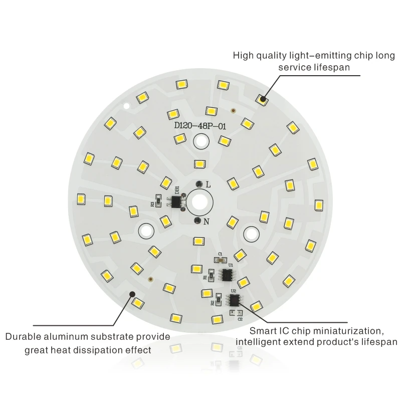 Puce de budgétaire LED, 3W, 5W, 7W, 9W, 12W, 15W, 18W, SMD 2835, perles de lumière, AC 220V, bricolage pour budgétaire, blanc froid et chaud