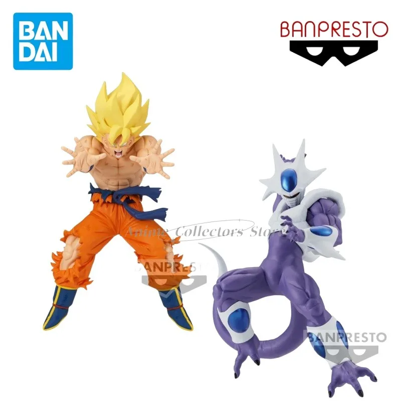 Bandai Original BANPRESTO , Super Saiyan Son Goku VS Cooler Anime Character Model Toys Ornaments Figure Collectible Gifts