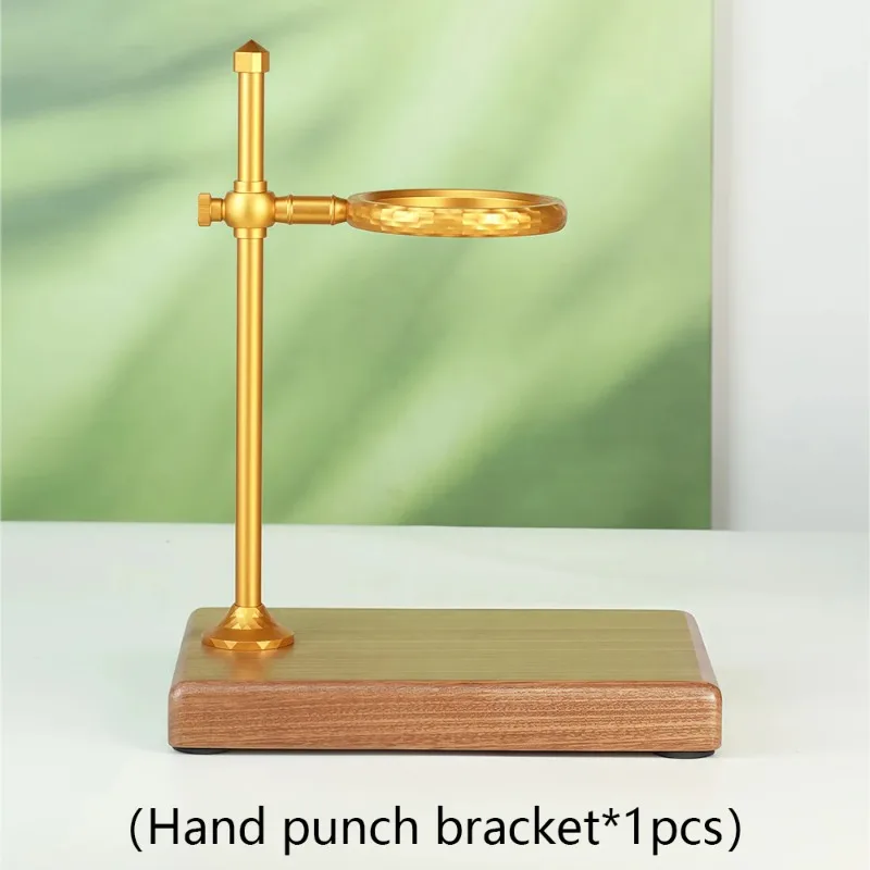 

Adjustable handmade coffee filter cup, gold solid wood base, aluminum alloy bracket, household glass filter cup holder, vessel