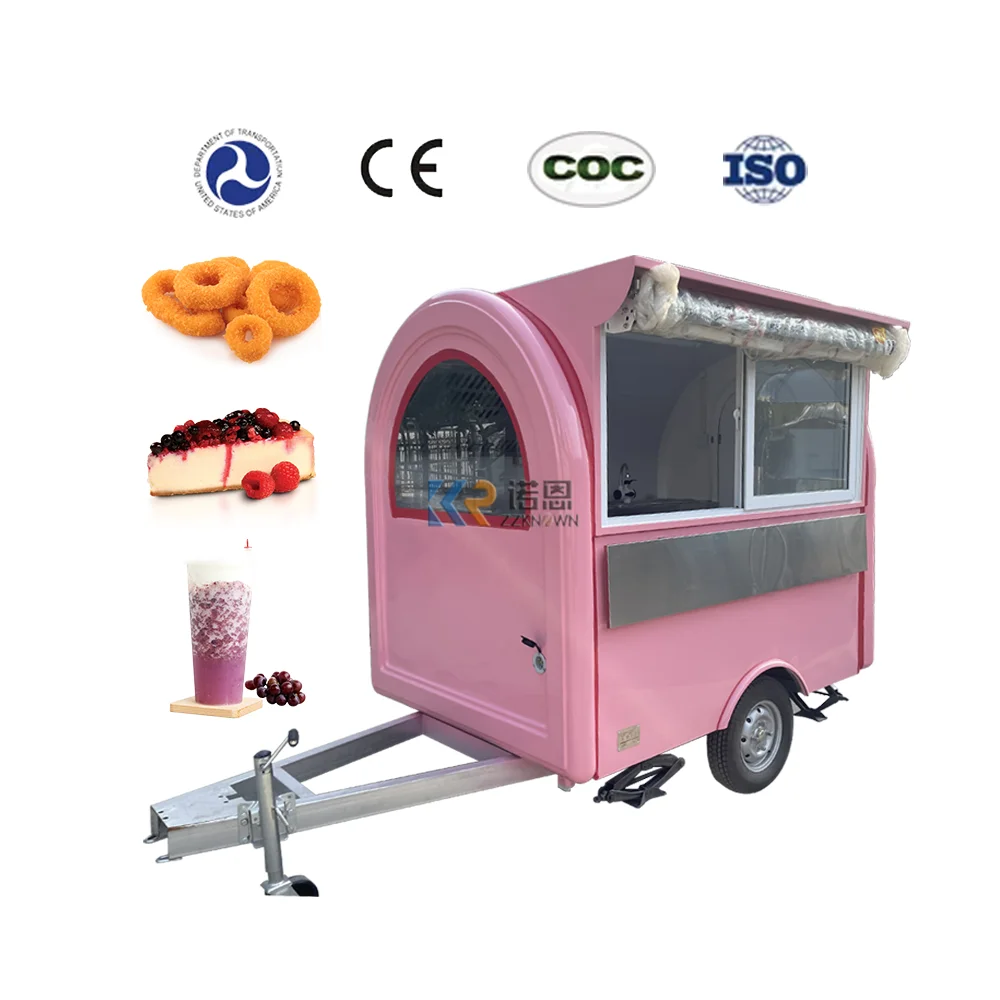 Mobile Outdoor Fast Food Trailer Europe Standard Coffee Bar Pizza Hot Dog Cart Horse Box Van Vending Kiosk