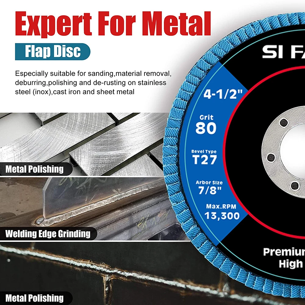 10 قطعة أقراص رفرف 115 مللي متر زاوية طاحونة الرملي أقراص 40/60/80/120 طحن عجلة رفرف أقراص معدنية لإزالة أداة جلخ