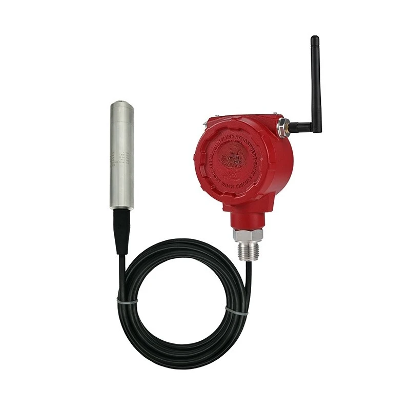 

Wireless level transmitter, input reservoir level gauge