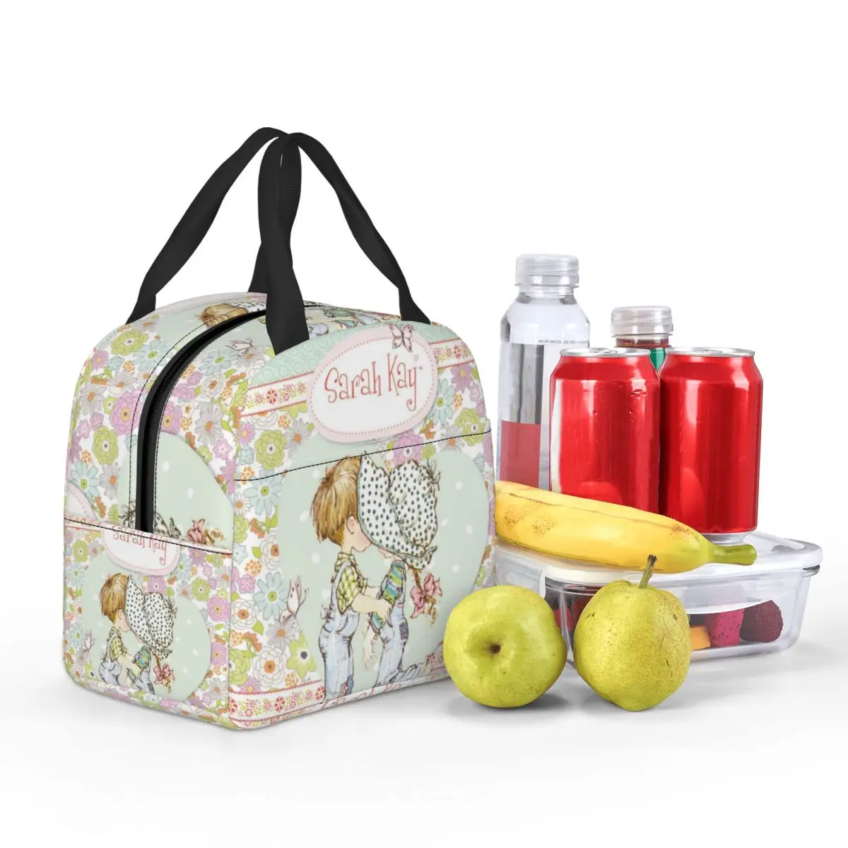 Custom Sarah Kay Girl Cartoon Animation Insulated Lunch Bags for Women Resuable Cooler Thermal Bento Box Kids School Children