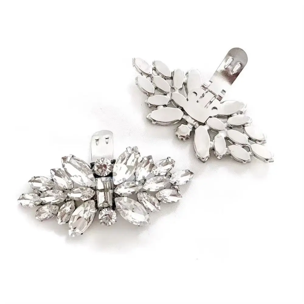 1PC Removable Lady Shoe Clips Wedding Bride Shoes Decoration Women High Heel Charms Jewelry Rhinestones Crystal Shoes Decoration image 3
